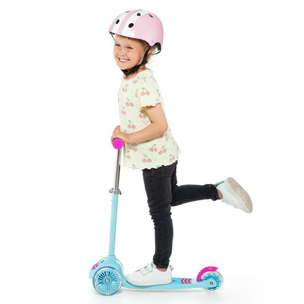 Molto Patinette maxi scooter pour enfant rose 3 roues avec lumières 56 cm - Âge conseillé : 3 ans et plus