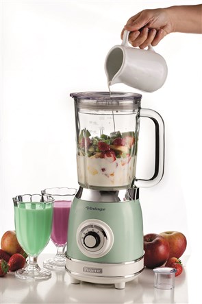 Ariete 583/04 Batidora de vaso Vintage - Blender à verre rétro, 4 lames acier, 4 vitesses, vert