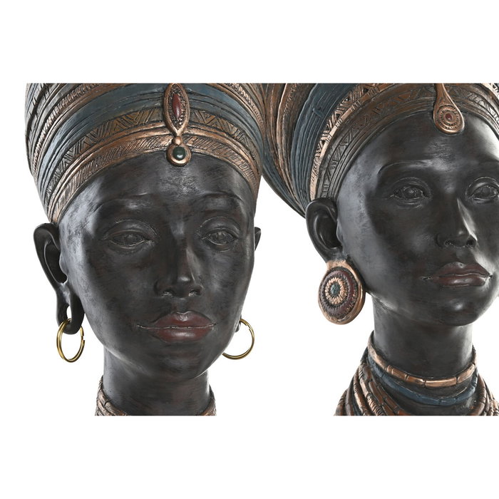 Home ESPRIT Figurine Décorative Africaine Marron (Lot de 2)