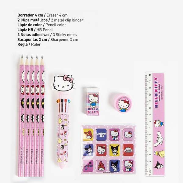 Cerdá - Set de Papeterie Scolaire en Eva Hello Kitty 22.0 x 14.0 x 0.5 cm - Âge 3 ans - Rose Cerdá - Set de Papeterie Scolaire en Eva Hello Kitty 22.0 x 14.0 x 0.5 cm - Âge 3 ans - Rose