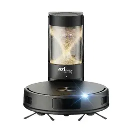 EZICLEAN CyberFlow MAX Robot Aspirateur Laveur avec Base de Vidage AutoClean 2L, Navigation LIDAR, 10000 Pa d'Aspiration, Filtration HEPA, Nettoyage Humide, Noir