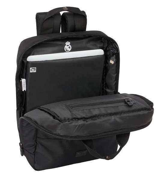 Safta Mochila Sac à dos pour ordinateur portable 13,3" + USB Real Madrid Premium (29 x 39 x 11 cm)