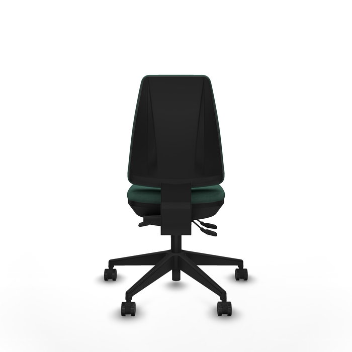 Chaise Elche Asynchrone Tissu Vert foncé Base pyramidale noire Sans accoudoirs Sans appui-tête Roulettes 65mm nylon Chaise Elche Asynchrone Tissu Vert foncé Base pyramidale noire Sans accoudoirs Sans appui-tête Roulettes 65mm nylon