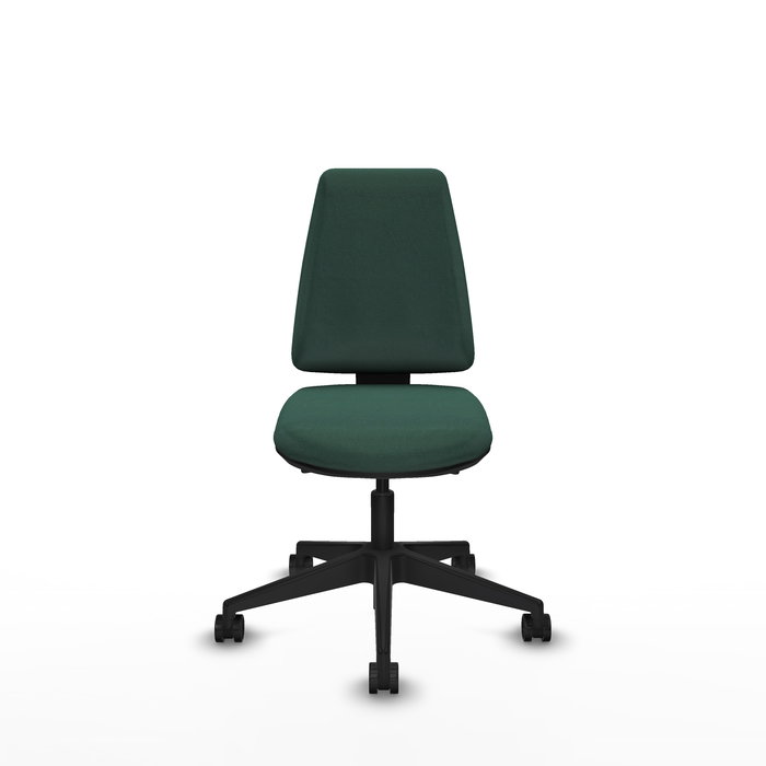 Chaise Elche Asynchrone Tissu Vert foncé Base pyramidale noire Sans accoudoirs Sans appui-tête Roulettes 65mm nylon Chaise Elche Asynchrone Tissu Vert foncé Base pyramidale noire Sans accoudoirs Sans appui-tête Roulettes 65mm nylon