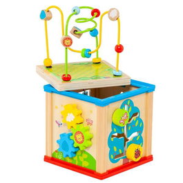 Molto - Cube d'activités en bois avec jeux éducatifs - Dimensions 19x17x17 cm - Jouet pour enfant à partir de 3 ans