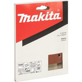 Makita Papier Abrasif Velcro 102x114 mm Grain 180 (Lot de 10)