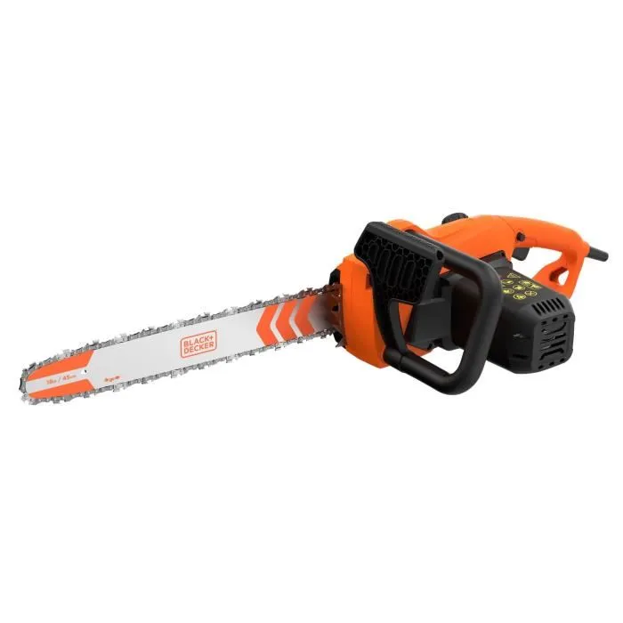 Black + Decker BECS2245-QS Tronçonneuse Électrique Filaire 2200W Longueur de Guide 45cm Vitesse Chaîne 14.5 m/s avec Frein de Chaîne et Lubrification Automatique Black + Decker BECS2245-QS Tronçonneuse Électrique Filaire 2200W Longueur de Guide 45cm Vitesse Chaîne 14.5 m/s avec Frein de Chaîne et Lubrification Automatique