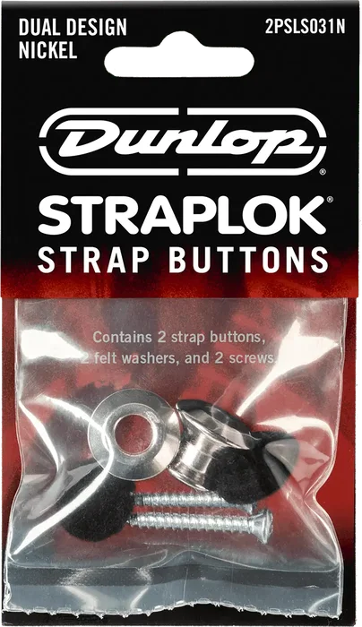 Dunlop Straplok Dualdesign Set de 2 Fixations de Sangle Nickel - Nickel