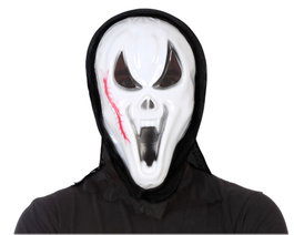 Atosa Masque de tueur blanc avec capuche et dents marquées