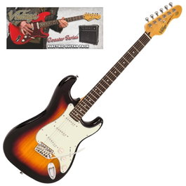 VINTAGE Coaster V60 Guitar Pack - 3 Tone Sunburst