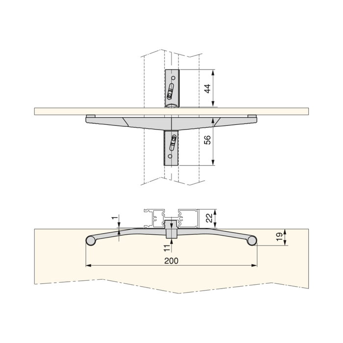Emuca Lot de consoles pour 5 tablettes en verre pour la structure Zero, verre non inclus, Zamak, Peint en noir texturé