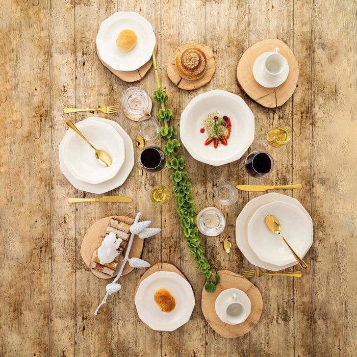 Queen's Assiette Creuse Ceramique Artic White 21,5 cm Blanche