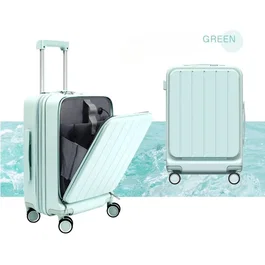 Swiss Fly Valise cabine avec compression sous vide - Bleu ciel