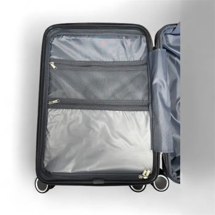 Swiss Fly Valise cabine avec compression sous vide - Bleu ciel