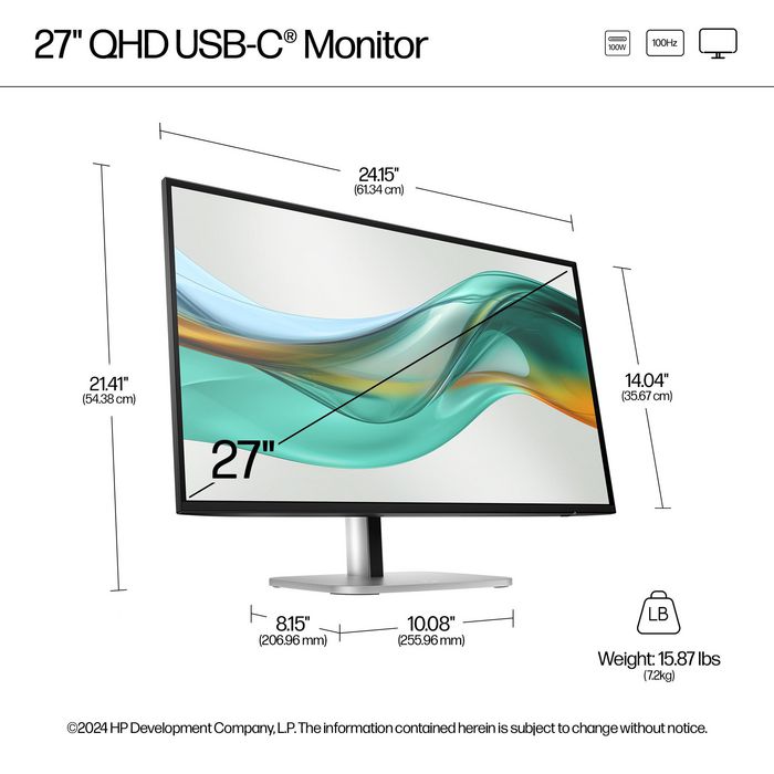 HP Monitor Series 5 Pro 527pu 27 pouces QHD USB-C