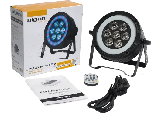Algamlight PARWASH76-RING Projecteur LED 7x6W RGBW + Anneau LED RGB DMX Algamlight PARWASH76-RING Projecteur LED 7x6W RGBW + Anneau LED RGB DMX