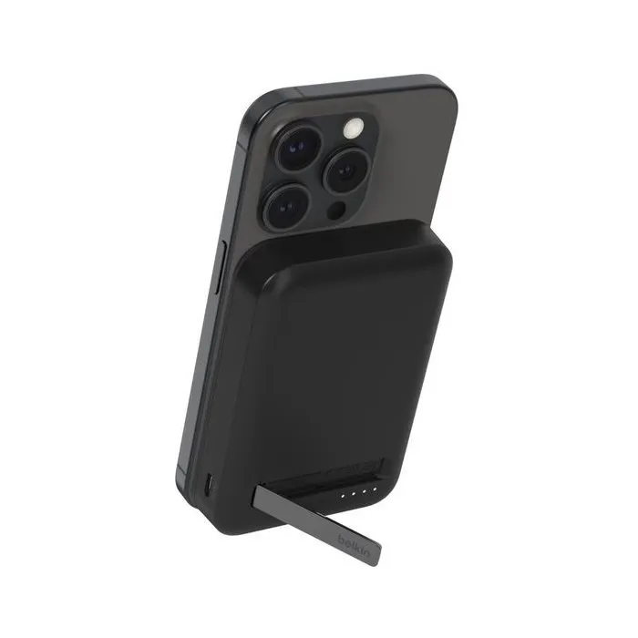 Belkin Batterie Externe Magnétique Portable Noir pour iPhone - Chargeur USB-C Compact avec Fixation Aimantée