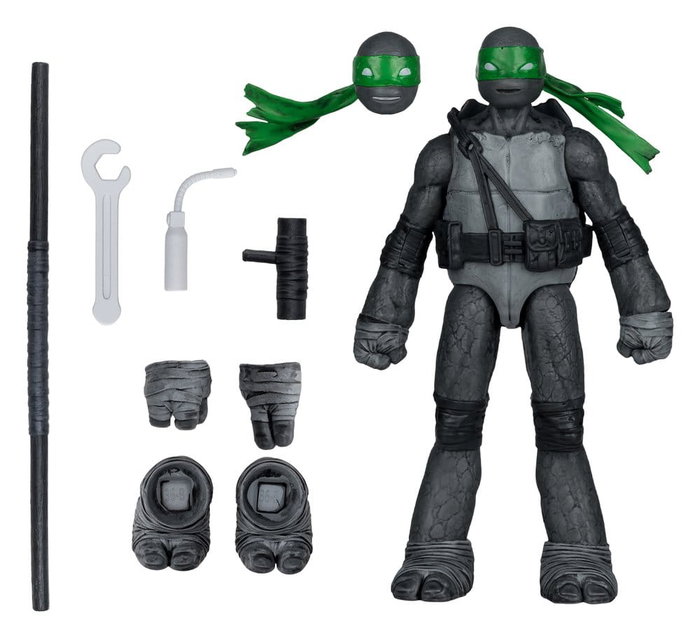 McFarlane Toys Tortues Ninja Page Punchers figurine Donatello (Black White & Green) (Red Platinum Edition) 13 cm