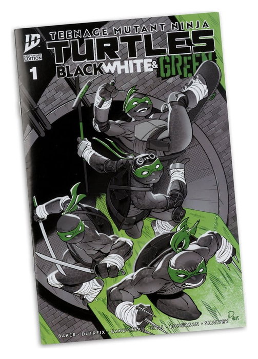 McFarlane Toys Tortues Ninja Page Punchers figurine Donatello (Black White & Green) (Red Platinum Edition) 13 cm