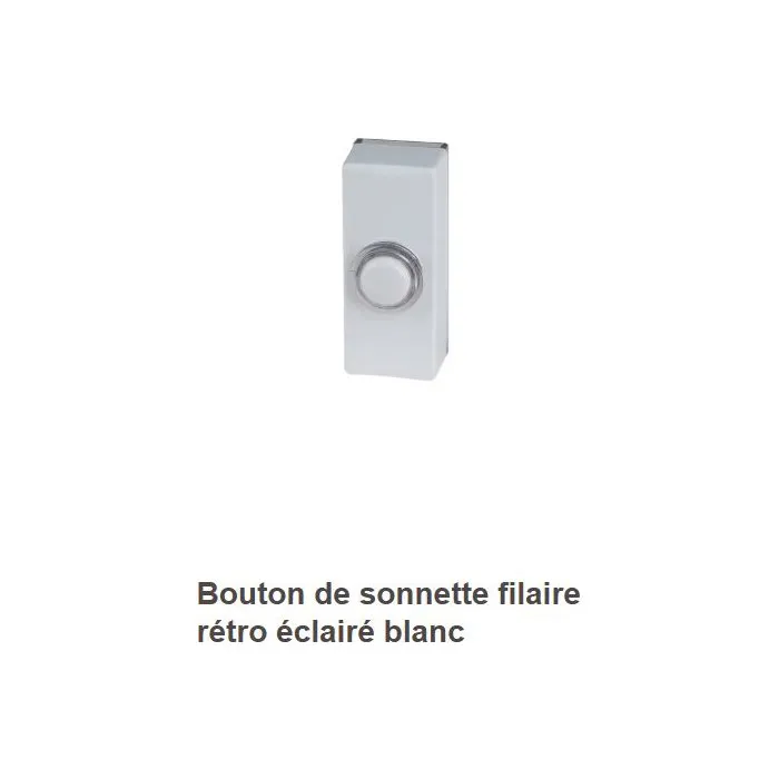 KYF Bouton de sonnette filaire rétroéclairé - Télécommande pour prises compatibles