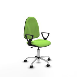 PIQUERAS Y CRESPO Chaise de bureau Algarra, tissu pistache, base chromée