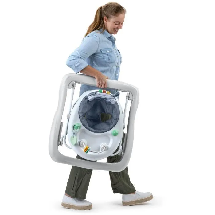 Ingenuity Trotteur pour Bébé Pliable et Évolutif avec Activités - 3 Hauteurs Réglables - À partir de 6 Mois - Modèle Chambray