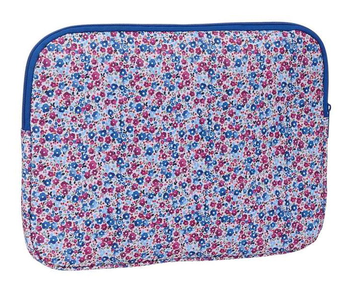 Safta Housse pour ordinateur portable 14 pouces Modèle "Flores Coimbra Azur" 34x25x2 cm - Bleue