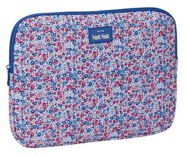 Safta Housse pour ordinateur portable 14 pouces Modèle "Flores Coimbra Azur" 34x25x2 cm - Bleue