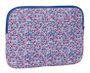 Safta Housse pour ordinateur portable 14 pouces Modèle "Flores Coimbra Azur" 34x25x2 cm - Bleue