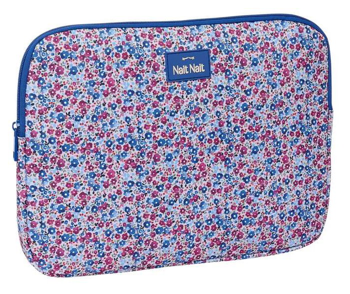 Safta Housse pour ordinateur portable 14 pouces Modèle "Flores Coimbra Azur" 34x25x2 cm - Bleue