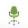 PIQUERAS Y CRESPO Chaise de bureau Algarra, tissu pistache, base chromée, accoudoirs 1D
