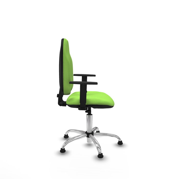 PIQUERAS Y CRESPO Chaise de bureau Algarra, tissu pistache, base chromée, accoudoirs 1D