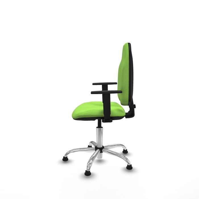 PIQUERAS Y CRESPO Chaise de bureau Algarra, tissu pistache, base chromée, accoudoirs 1D