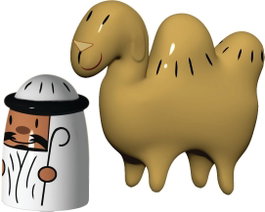 Alessi Set de deux statuettes en porcelaine Amir & Camelus