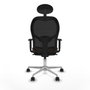 Piqueras y Crespo Chaise de Bureau avec Appui-tête Jorquera 1D086N1 Noir et Brun foncé