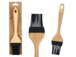 Kinvara Pinceau Silicone Noir avec Manche Bois 23x2x5 cm (Set de 24)