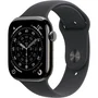 Apple Watch Series 11 GPS + Cellular, 42 mm, boîtier Slate Titanium, bracelet Sport Band noir S/M