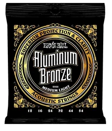 Ernieball Juego Acústica Cordes Aluminum Bronze Medium Light 12-54