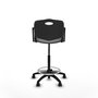 Tabouret Taburete Robledo Pivotant Chlorure de polyvinyle Noir Structure polyamide noire Accoudoirs fixes Sans appui-tête Roulettes en nylon 50 mm