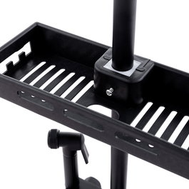 Ensemble de douche noir avec mitigeur monocommande en laiton et zinc