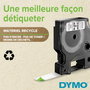 DYMO D1 - Étiquettes polyester standard - Blanc sur noir - 12 mm x 7 m - Pour classement et rangement