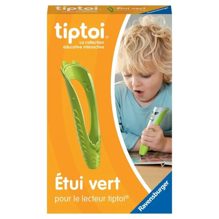 Ravensburger Étui vert personnalisable pour lecteur tiptoi avec autocollants inclus, référence 00000182, accessoire de protection, à partir de 3 ans