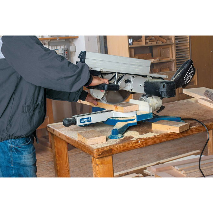 Scheppach HM100T Scie à onglet pendulaire avec table supérieure