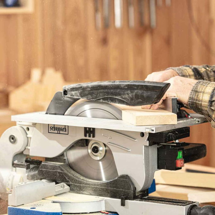 Scheppach HM100T Scie à onglet pendulaire avec table supérieure