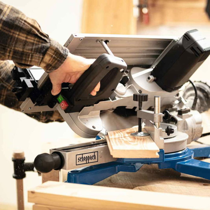 Scheppach HM100T Scie à onglet pendulaire avec table supérieure