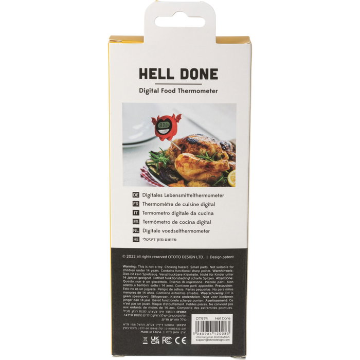 Ototo Hell Done Thermomètre Alimentaire Numérique Rouge / Noir Ototo Hell Done Thermomètre Alimentaire Numérique Rouge / Noir