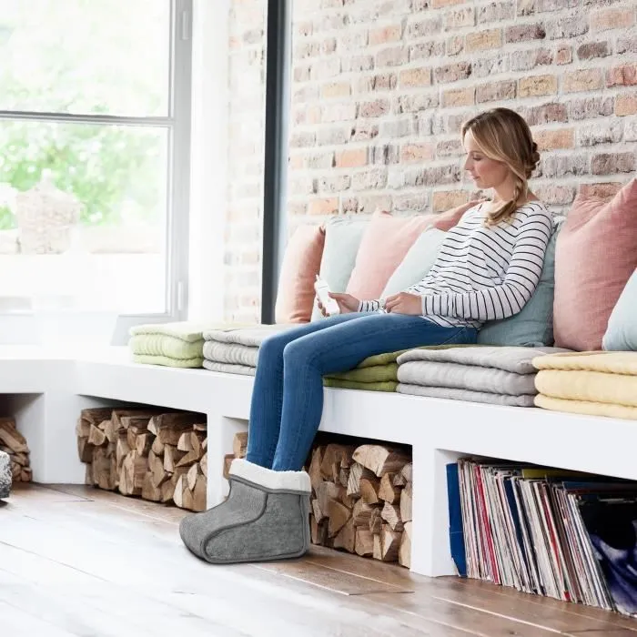 Medisana FW 150 Chauffe-pieds électrique - 6 niveaux de température avec minuterie et housse polaire lavable - Soulagement et confort