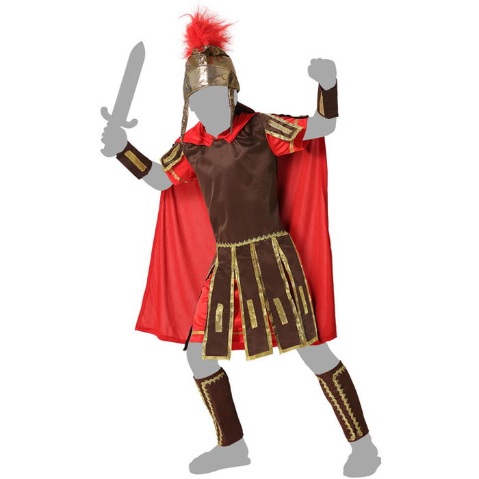 Déguisement Enfant Romain Soldat Légionnaire Complet avec Casque et Protèges-Tibias - 3-4 Ans - Polyester Multicolore