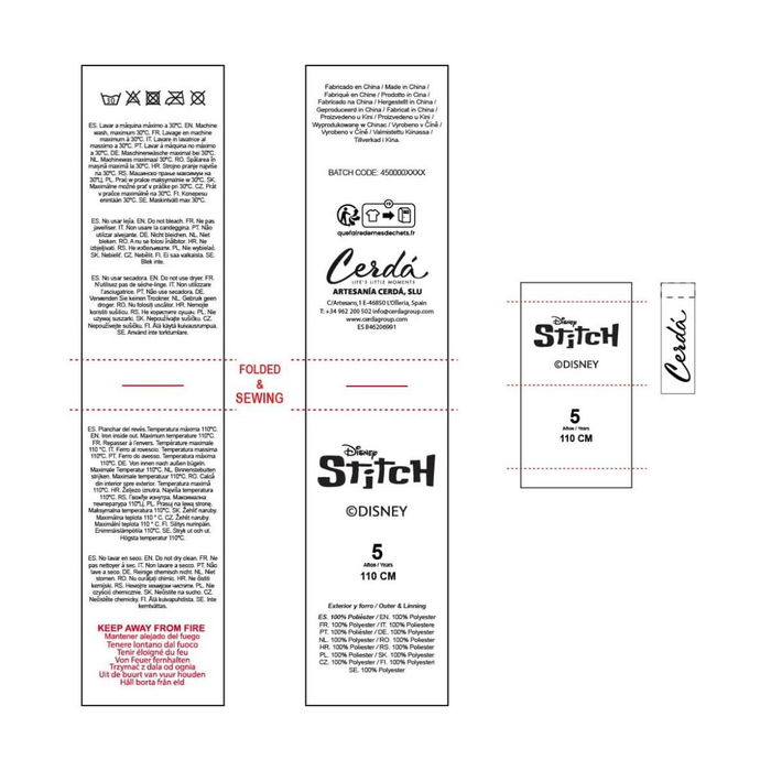 Peignoir pour Enfants Stitch 14 ans