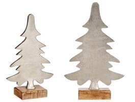 Krist+ Arbre Métal Argent Mat 26 cm (Set de 6)